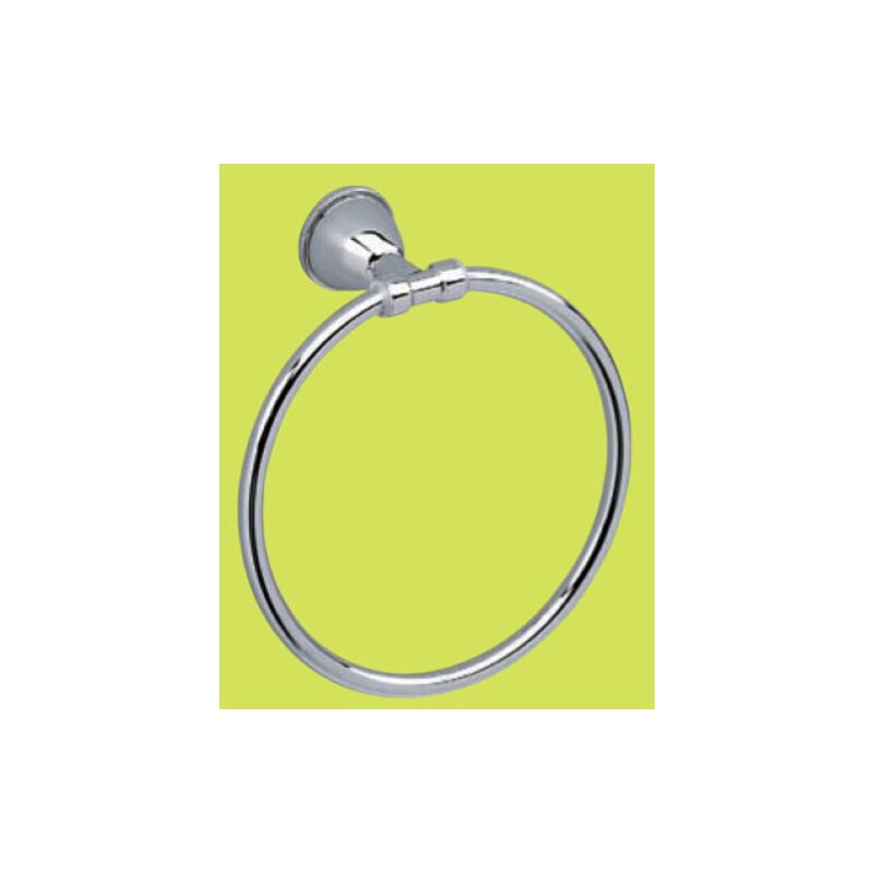 Kibath Porte-Serviettes Anneau Design Acier Inoxydable Chrome Brillant - Fixation Adhésif Ou Vis