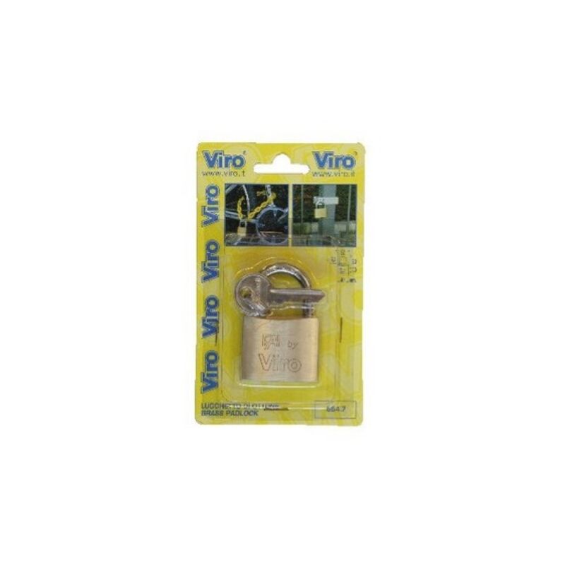 Cadenas Viro art 551.7 rectangulaire 20 mm avec arceau court en acier trempA  et corps en laiton