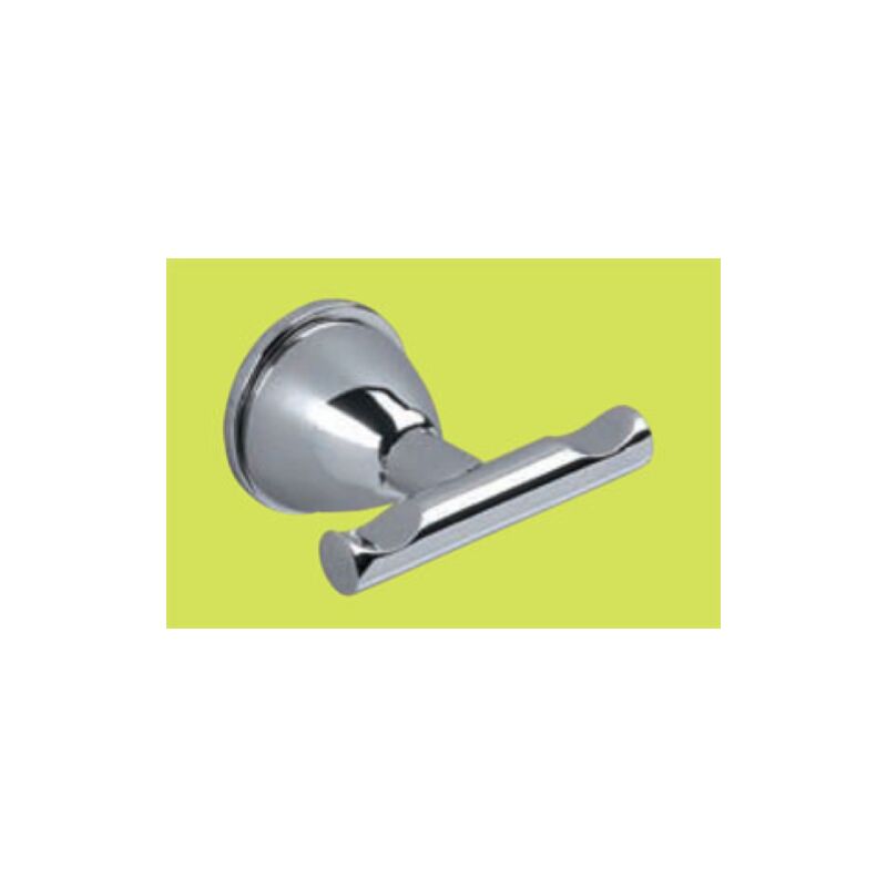 Crochet Double Chromé Pour Salle De Bain - Support Pour Serviettes, Peignoirs, Ustensiles - Longueur 8,9 Cm - Installation Facile Avec Gabarit