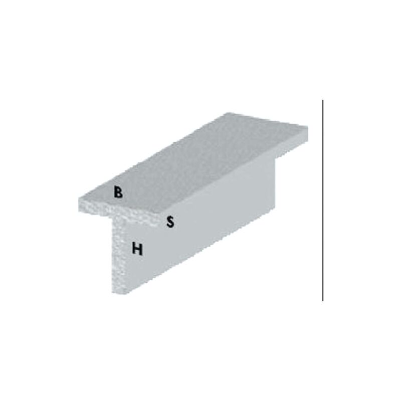 Profil T cm 100 h argent 20x20X1,5 mm profilA s aluminium barre de tige