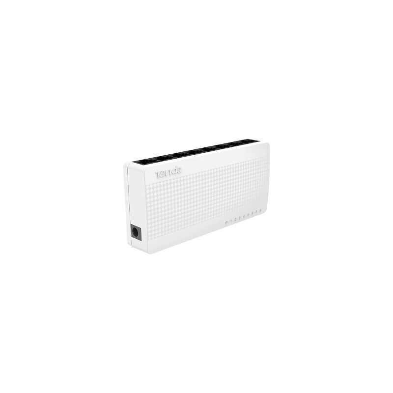 Tenda S108 switch sdoppiatore ethernet 8 porte plug & play colore bianco  220V con supporto al muro