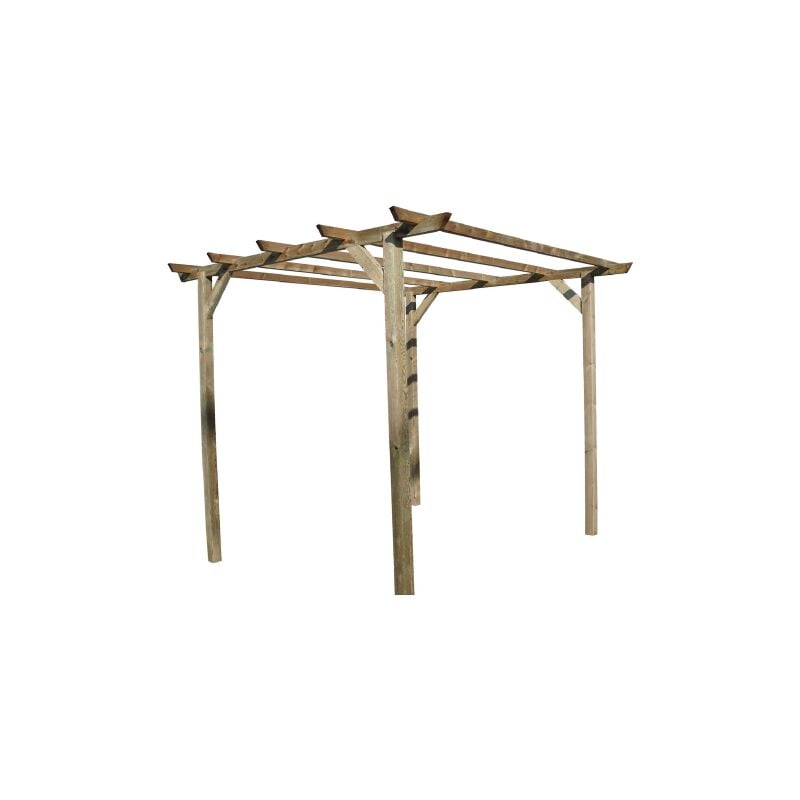 Gazebo pergola gratuit en bois de pin impre'gne' de 3x3x2,5 me'tres adapte' a' l'ameublement de jardins exte'rieurs