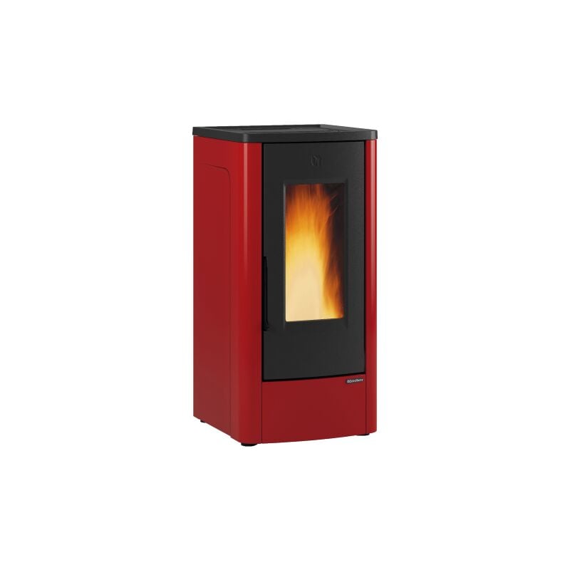 Poele a' granule's La Nordica Extraflame Dahiana Plus revetement en acier peint bordeaux 10,0 kw 287 m  chauffe'