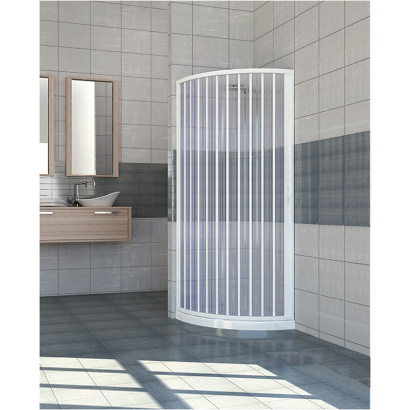 Kiamami Valentina – Cabine de douche angulaire 90x90 cm H 195 cm – Verre trempé 6 mm – Portes coulissantes réversibles – Profilés aluminium chromé