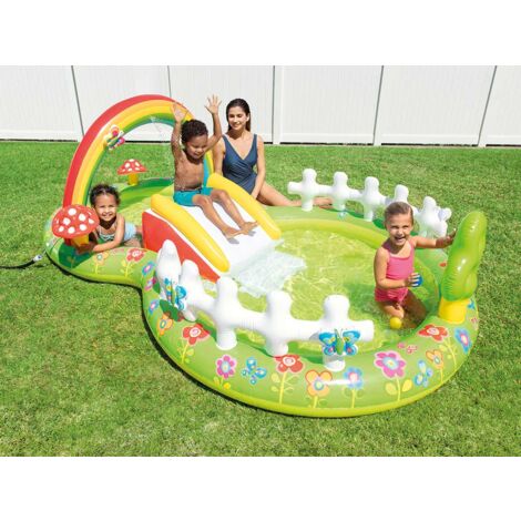 Intex – Aire de jeux gonflable avec toboggan – Dimensions 290x180x104 cm – Capacité 450L – Vinyle haute qualité – Pour enfants à partir de 2 ans