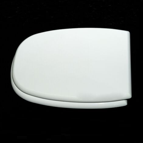Mod Abattant WC carre' en bois laque' e'poxy et charnie'res en laiton  chrome' Abattant WC blanc 35,5x42,7 cm
