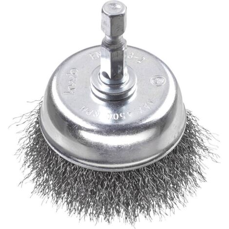 Brosse coupe Kwb   50 mm ultra lourde fil acier HSS 0,20 mm ondule' pour perceuse (1/3)