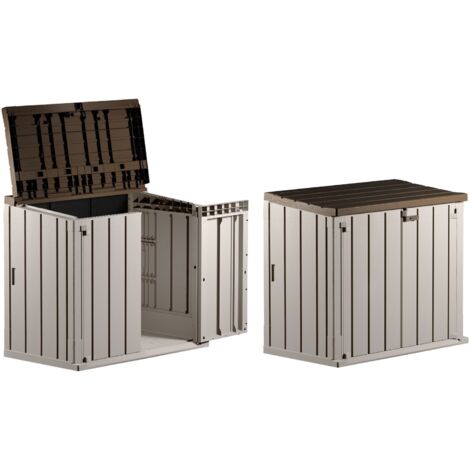 Coffre de jardin en résine 129x74x111 cm – Boîte à outils avec deux portes – Rangement sécurisé pour extérieur – Toomax (1/5)