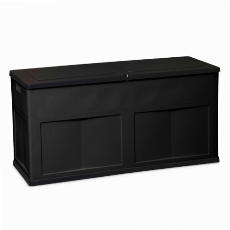 Coffre de jardin 320 litres en résine noire – Dimensions 119 x 46 x 60 cm – Résistant aux intempéries et anti-UV – Verrouillable pour intérieur extérieur – Toomax - 320lt