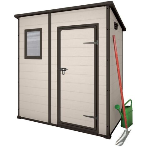 Keter – Abri de jardin résine 183,5 x 111 x 200,5 cm – Plancher inclus – Ventilation intégrée – Résistant aux intempéries