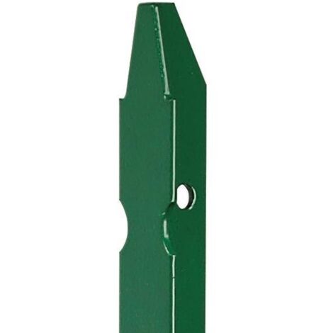 Poteau plastifie' pour cloture en profile' T alle'ge' 30x30 mm e'paisseur 3 mm hauteur 100 cm vert