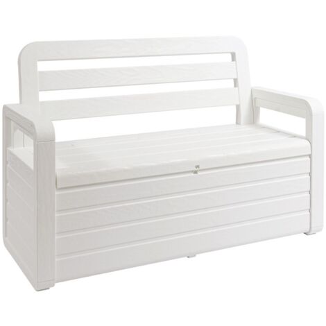 Coffre de jardin en résine 270L – Résistant aux intempéries – Dimensions 132 x 58 x H89 cm – Finition effet bois – Cadenassable – Toolmax - BOIS 132 X