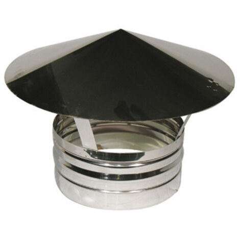 Chapeau de cheminée en acier AISI 304L – Diamètre 180 mm – Épaisseur 0,50 mm – Protection contre intempéries et débris – DK