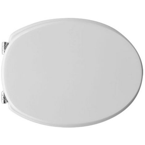 Abattant WC pour vase Cesame Mid 40,5-45,5 x 37,5 cm abattant WC blanc avec charnie'res re'glables en fonte de bois (1/2)