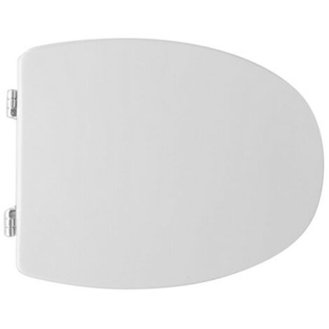 Abattant WC pour vase Flaminia Spin 43,5 x 35,9 cm Abattant WC blanc avec charnie'res a' expansion et sie'ge en fonte de bois (1/4)