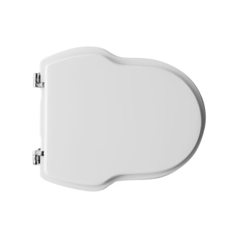 Siège de toilette en céramique Vitruvit Old Time – Charnières réglables – Longueur 41,5-46,5 cm – Largeur 37,5 cm – Blanc