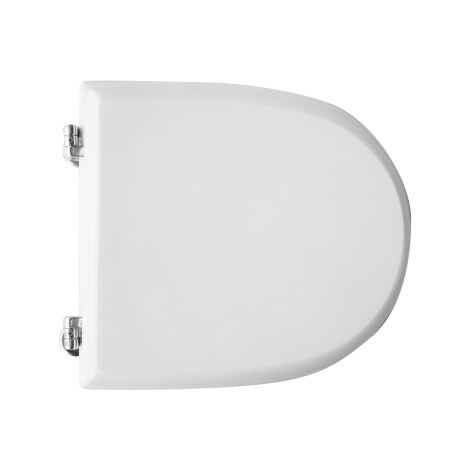 Siège de toilette en céramique Althea Ring Type 7 – Charnières réglables 16-27 cm – Assise en bois stabilisé – Laiton chromé (1/6)