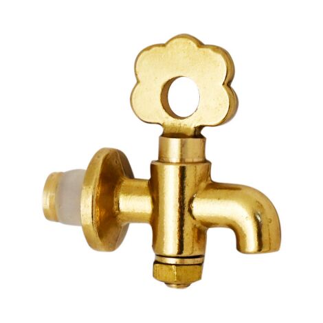 Dianhydro – Robinet à fleurs pour bouteilles en verre – Raccord laiton – Filetage plomberie – Forme ronde – Longueur 10cm – Largeur 5cm