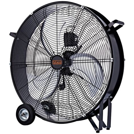 Ventilateur de sol industriel – Puissance 120W – 3 vitesses – Moteur silencieux en métal – Grande capacité pour espaces professionnels – Vinco