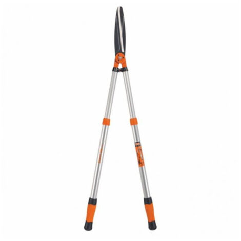 Bahco – Cisaille à haies télescopique 790-1040 mm – Lame trempée – Manches en aluminium avec poignées bi-matières – Butées absorbant les chocs