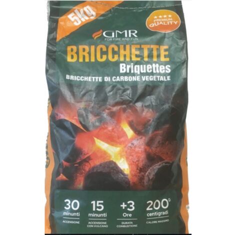 GMR briquettes de charbon ve'ge'tal de qualite' supe'rieure 5 kg pour barbecue barbecue grill de jardin