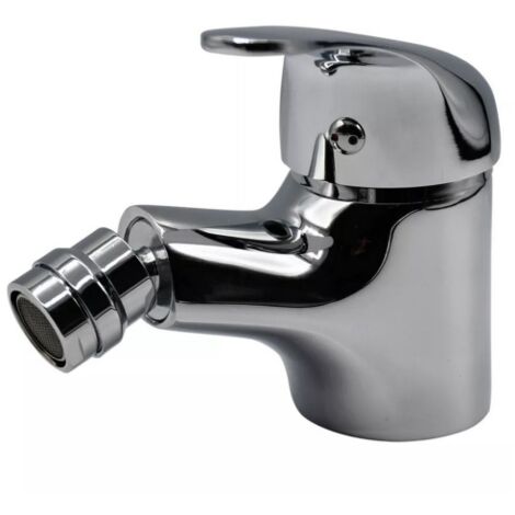 Robinet De Bidet Monocommande Uranus Fluxy - Chromé, Bonde 1'1/4', Flexible Inclus, Cartouche DM40 - Design Moderne Et Durable