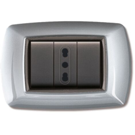 My Life Mod Living plaque en technopolyme're 3 places cache interrupteur accessoire de rechange couleur aluminium clair