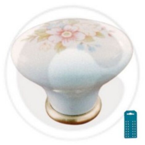 cf 2 boutons ovales en porcelaine avec sA rigraphie pour meubles Bouton 35x25 mm