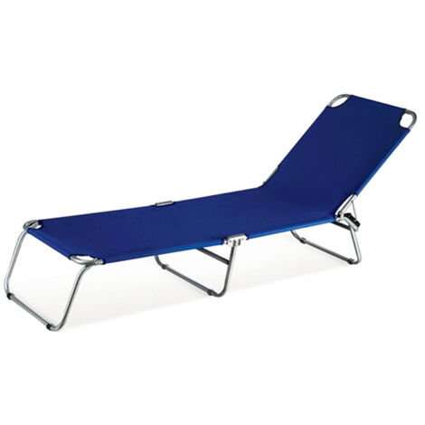 Katia Sunbed Chaise longue pliante a' structure en acier bleu pour jardin de piscine de plage (1/4)