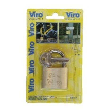 Cadenas Viro art 551.7 rectangulaire 20 mm avec arceau court en acier trempA  et corps en laiton