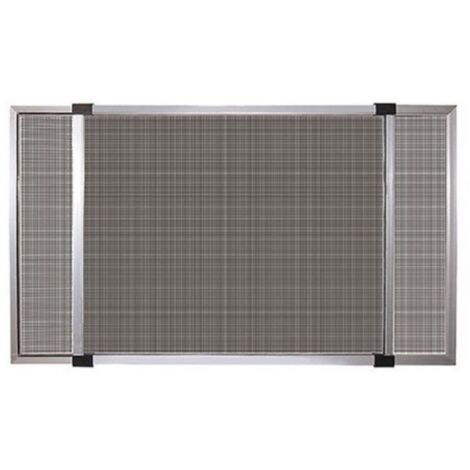 Moustiquaire de fenêtre extensible en aluminium 100x70 cm – Maille dense en fibre de verre – Avec brosse sur les bords – Pour fenêtres et portes-fenêtres