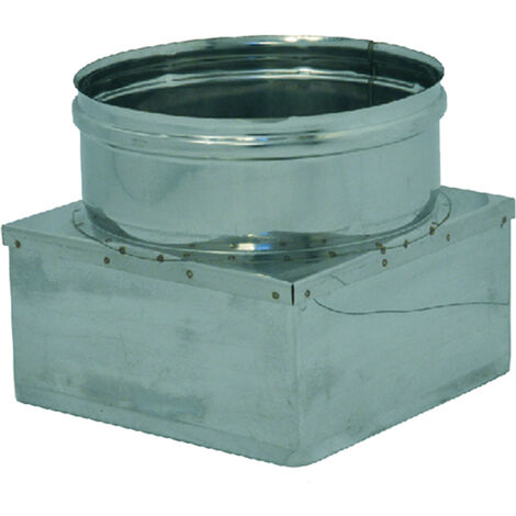 Aile de re'duction pour conduit   200 mm socle 20 x 20 cm inox