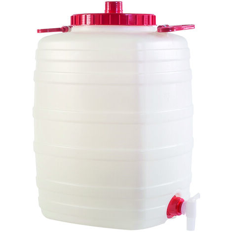 Poubelle alimentaire 50 litres en polyéthylène non toxique – Couvercle avec évent et robinet – Poignées latérales pour transport facile – ICS