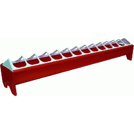 Mangiatoia Per Polli In Lamiera Zincata - Con Barrette Separatore, 100x15x13 Cm, Per Pulcini E Pollastrelle