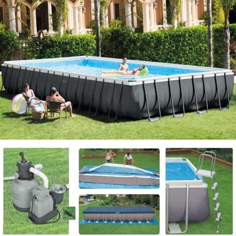 Intex 26374 piscine ultra frame XTR cm 975x488x132 h avec filtre a' sable pompe e'chelle feuille de couverture et base