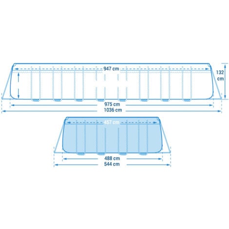 Intex 26374 piscine ultra frame XTR cm 975x488x132 h avec filtre a' sable pompe e'chelle feuille de couverture et base