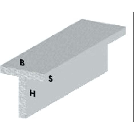 Profil T cm 100 h argent 20x20X1,5 mm profilA s aluminium barre de tige