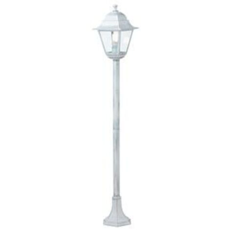 Sovil lampadaire Old 60W blanc / argent E27 cm18x18x121h IP43 exte'rieur
