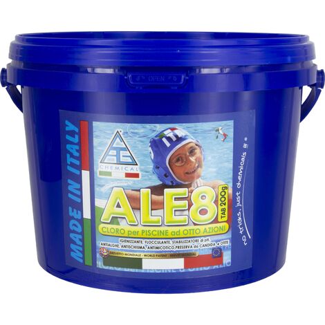 Chlore multifonctionnel ALE6 pour piscine Pastilles de 200 gr en