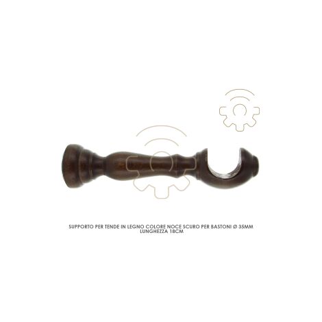 Anneaux Et Supports De Tringle à Rideaux En Bois Massif Marron – Vintage