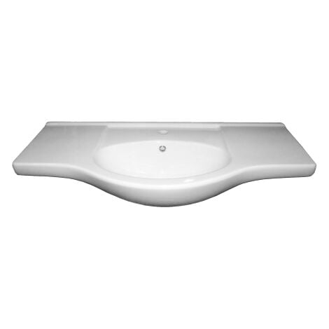 Lavabo inte'gral en ce'ramique cm 85 pour mode'le de meuble de salle de bain Eva