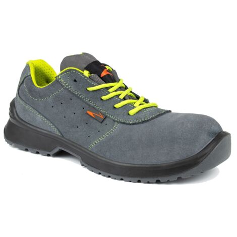 Pezzol Malbek S1P SRC 610Z chaussures de travail basses N. 44 chaussures de se'curite' d'e'te' en daim gris fabrique'es en Italie Grigio + Giallo fluo 44