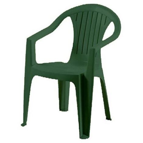 Bica – Chaise de jardin empilable en polypropylène vert 56x56x79 cm – Résistante aux intempéries – Facile à empiler pour rangement pratique