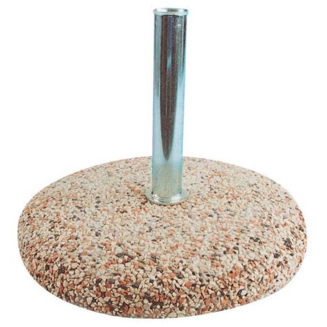 Base pour parasol de jardin 35 kg en béton – Trou intérieur pour poteaux 50 mm – Accessoire robuste pour extérieur