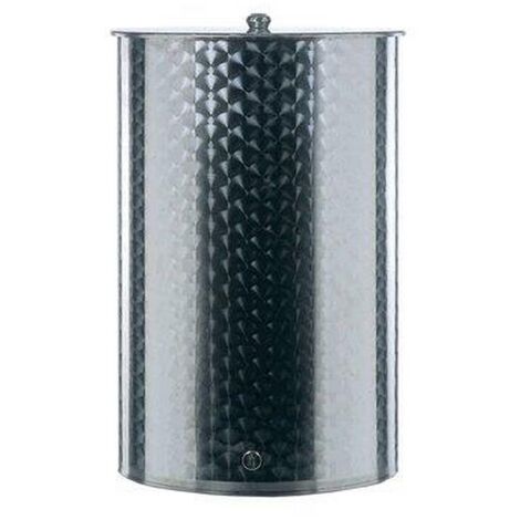 Fut Belvivere Fut en acier inoxydable de 150 lt avec bouchon de re'servoir pour le vin l'huile la bie're l'eau le re'cipient alimentaire fabrique' en Italie Acciaio Inox LT 150 -  52 - H74 - 1/2"