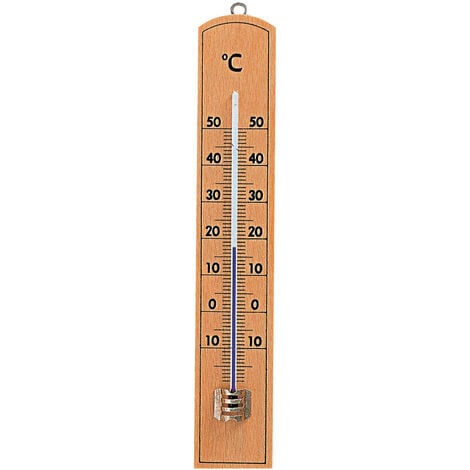 Thermomètre, pour l'intérieur, bois, 20 cm, analogique