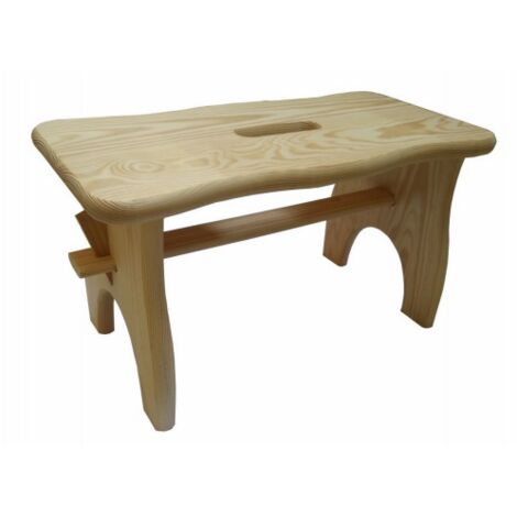 Repose-pieds tabouret en bois de pin 40x20x22cm – Hauteur 22cm – Pour ameublement intérieur – Design moderne – Homegarden