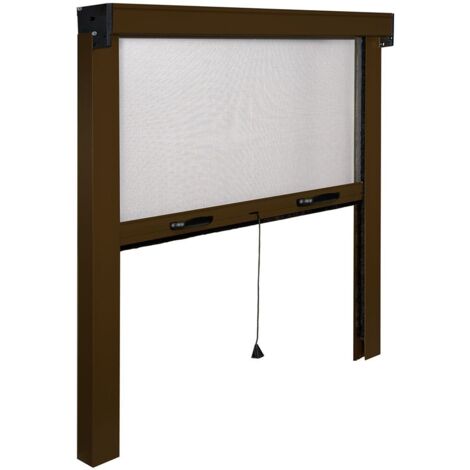 Moustiquaire verticale en aluminium marron Irs 80x170 cm pour fenetre (1/4)