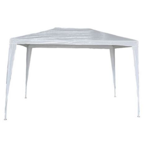 Gazebo Macon avec structure en acier peint et feuille de polye'thyle'ne blanc 3x3 m pour jardin exte'rieur Bianco 3x3 mt