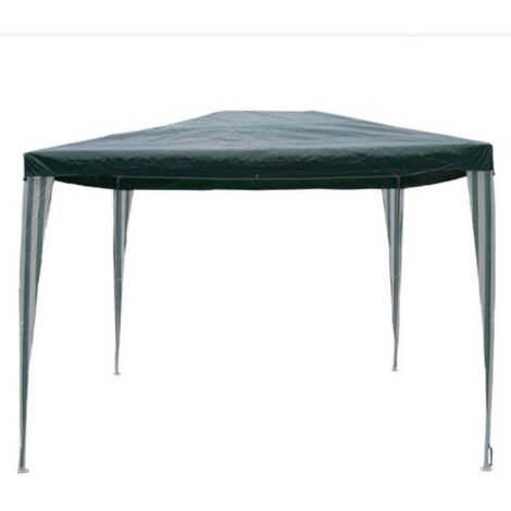 Gazebo Macon avec structure en acier peint et feuille de polye'thyle'ne vert 3x4 m pour jardin exte'rieur Verde 3x4 mt